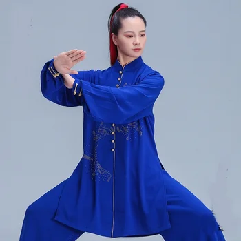 Высококачественная форма тайцзи, форма тайцзи Кунг-фу, Китайская Традиционная Одежда, Костюмы для утренней зарядки Шаолиньского ушу FF3711
