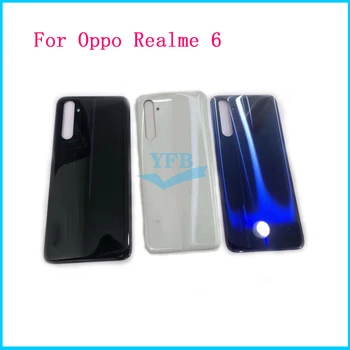 Для Oppo Realme 6 pro Задняя крышка батарейного отсека, дверца, стеклянная панель, задняя крышка + клейкая лента, детали корпуса телефона