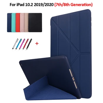 Смарт-чехол Для Funda iPad 10 2 Case 7-го поколения Кожаная Силиконовая Задняя Защитная Крышка Для iPad 10.2 2019 2020 Чехол 8-го Поколения